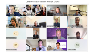 A screenshot of the participants during the cardiovascular session.